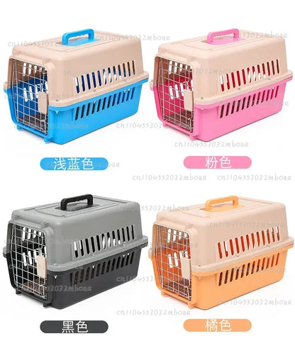 Outdoor Large Plastic Cat CageLarge Airline Pet CageCat Shipping Box Portable Pet Supplies