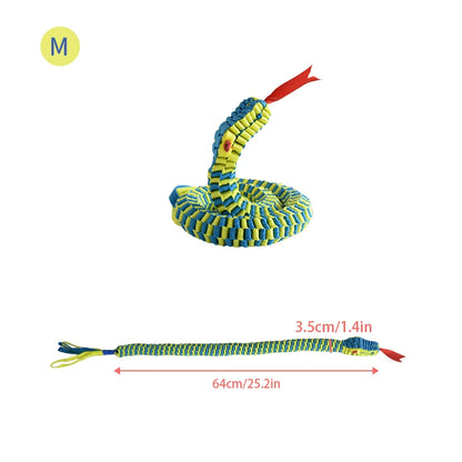 Durable Snake Shaped Dog Rope Toy Interactive Floating Pet Chew Toy for Teething Training Tug of War 3 Sizes
