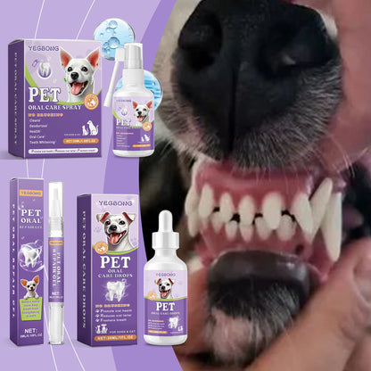 YEGBONG Pet Oral Care Drops Dog Cat Fresh Breath Tartar Remover Mild Formula Food Supplement Easy Use Home Pet Oral Hygiene