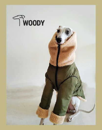 Thickened Lamb Wool Two in One Dog Cotton Coat Windproof Warm Coat High Necked Large Dog Outdoor Trendy Clothing Pet Winter Vest