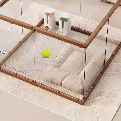 Acrylic Pet Fence with Insulation Dog Cage Transparent Dog Kennel for Indoor Dogs Crate furniture DIY Freely Combined House