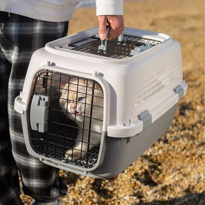 Sturdy Pet Airline Box Ventilated Dog Shipping Box Multi-purpose Cat Cage Portable Pet Transport Cage Pet Supplies