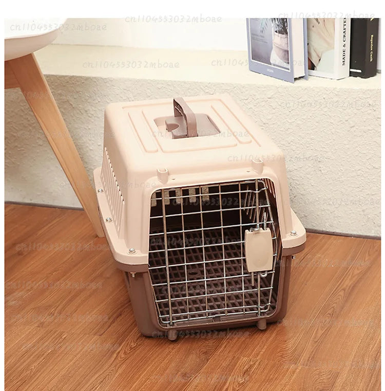 Outdoor Large Plastic Cat CageLarge Airline Pet CageCat Shipping Box Portable Pet Supplies