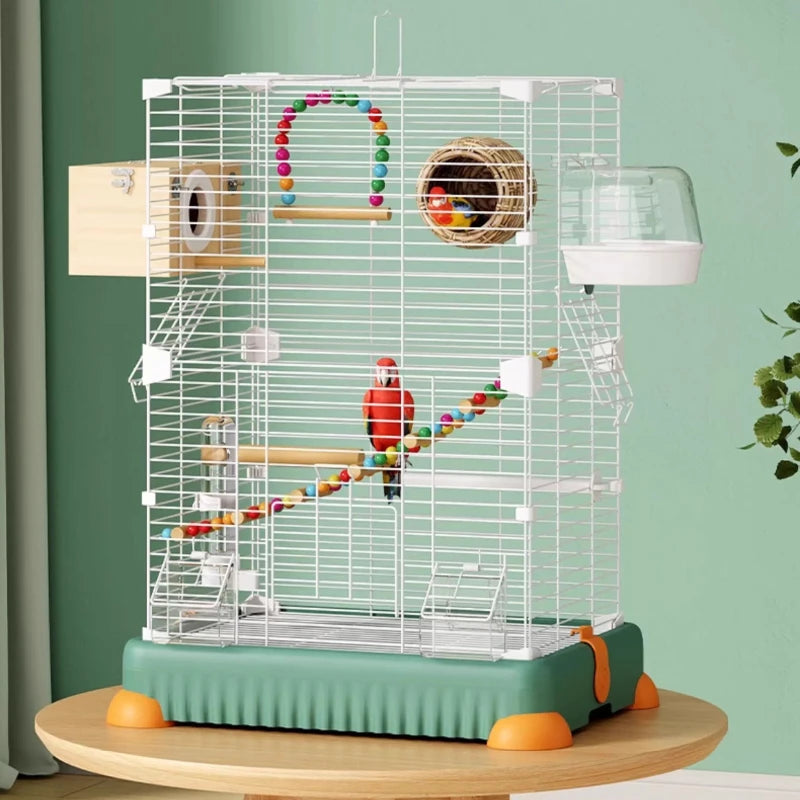 Parrot Cage Large Space Luxury Iron Household Bird Cage Desktop Myna Thrush Cockatiel Nest Home Decorative Parrot Cages House