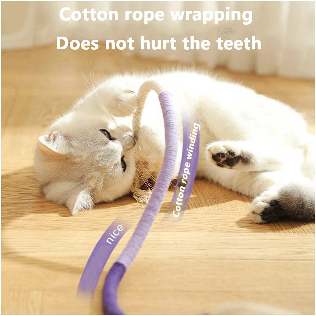 Cat Bite Rope Toy Grinding Teeth Durable Teasing Cat Rope Toy Cat Scratcher Rope Toy Cotton Rope Bite-resistant Chewing Toy