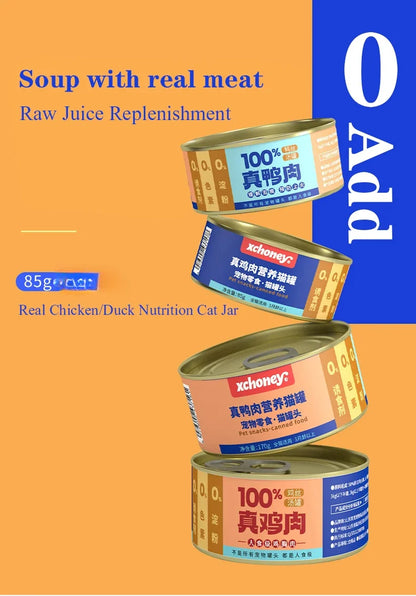 Canned cat wholesale chicken duck hydrating cat cans kitten into cat wet food pet snacks 85g