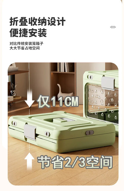 Pet supplies Portable pet air bag folding Dog suitcase out car carrying large capacity cat checked transparent box
