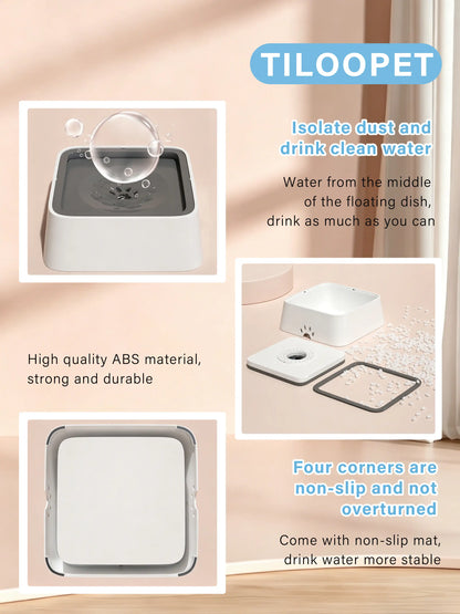 Floating Pet Bowl 1L Pet Water Dispenser ABS Plastic Pet Drinking Bowl Keeps Fur Dry for Long-Haired Pets Drinking Dispenser