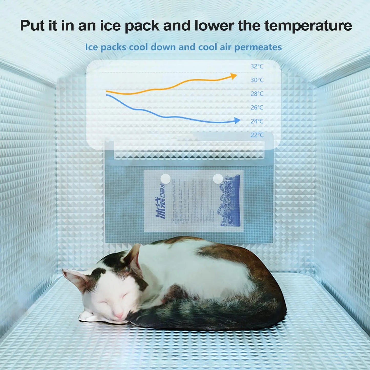Cooling Outdoor Cat House Portable Cat Air Conditioning House Cold Sleeping Enclosure Pet Supply For Travel Indoor Bedroom