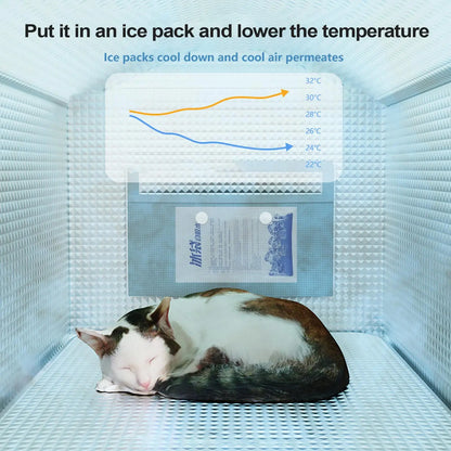 Cooling Outdoor Cat House Portable Cat Air Conditioning House Cold Sleeping Enclosure Pet Supply For Travel Indoor Bedroom