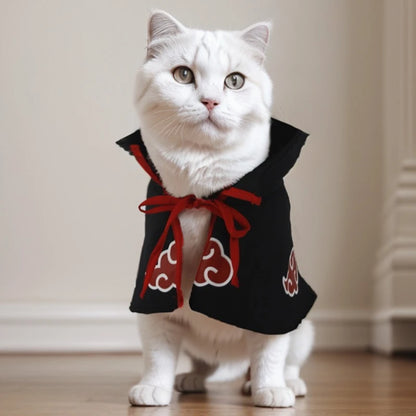 Cat Clothes Akatsuki Organization Cloak Dog Cape Small Dog Cos Ninja Dress Pet Costume Party Decoration Photo Props