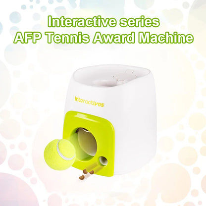 Automatic Dog Ball Launcher with Food Reward - Smart Tennis Ball Thrower Machine for Dogs, Interactive Pet Toy with Chase Traini