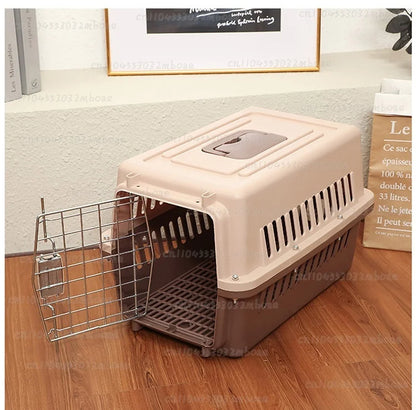 Outdoor Large Plastic Cat CageLarge Airline Pet CageCat Shipping Box Portable Pet Supplies
