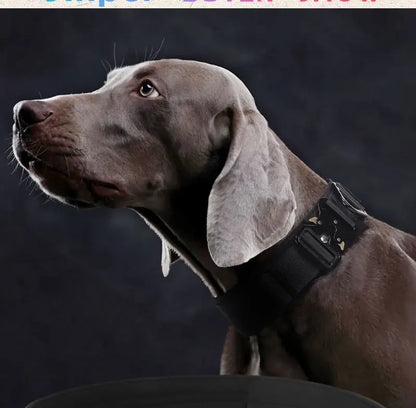 Tactical Dog Collar Adjustable Military Training Nylon Dog Collar with Control Handle and Heavy Metal Buckles for Large Dogs