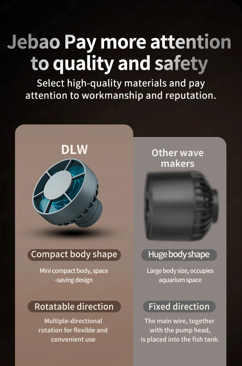 Jebao Jecod DLW Series Aquarium Smart Wave Maker Flow Pump with WiFi LCD Controller for Fish Tank