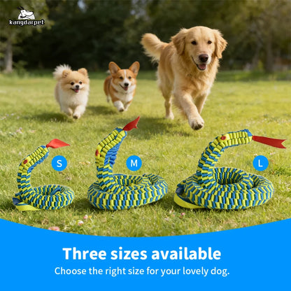 Durable Snake Shaped Dog Rope Toy Interactive Floating Pet Chew Toy for Teething Training Tug of War 3 Sizes