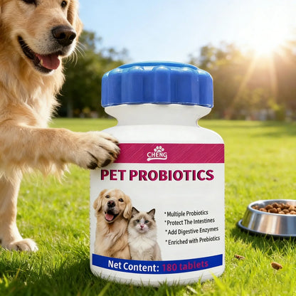 180 Chewable Probiotic Tablets for Dogs & Cats, Pet Health Nutrition Supplement for Gut Flora Balance & Strong Immunity Support