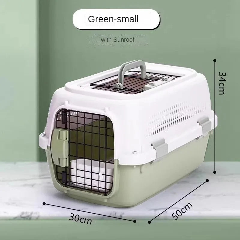 Sturdy Pet Airline Box Ventilated Dog Shipping Box Multi-purpose Cat Cage Portable Pet Transport Cage Pet Supplies