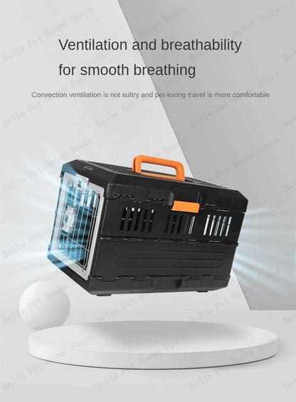 Portable foldable dog cage Oversized breathable pet airline box Car pet cage for traveling Multi-function foldable pet cage
