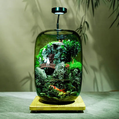 Glass Aquariums Ecological Hydroponics Plant Bottle Small Desktop Decoration Fish Tank Multi-functional Landscape Aquariums