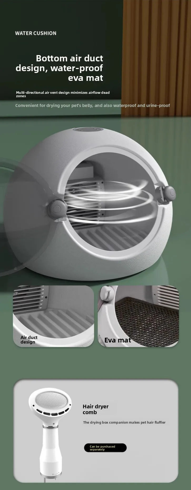 Pet drying box Automatic cat dryer Household small dog cat bath blowing water artifact，Cat, dog,pet dogs dryer,cat dog supplies