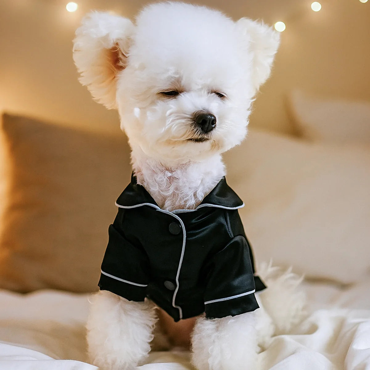 Soft Silk Pet Pajamas Cozy Home Sleepwear For Small Dogs & Cats Shirt Clothes 2026 Summer New