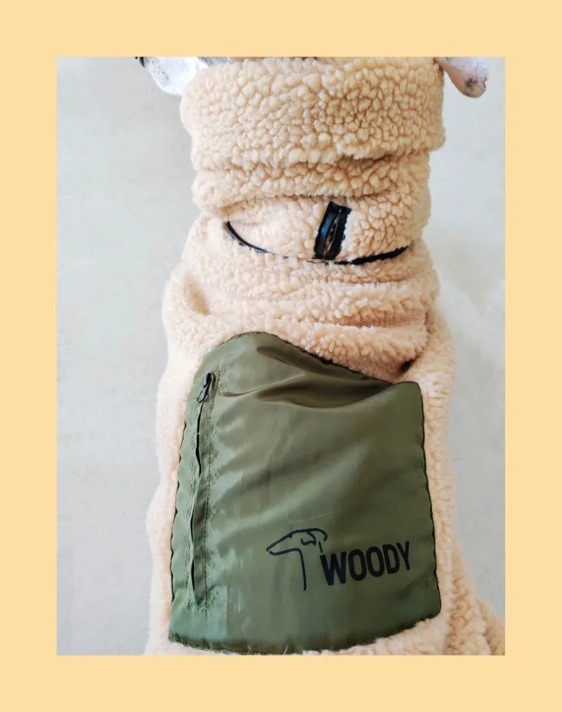 Thickened Lamb Wool Two in One Dog Cotton Coat Windproof Warm Coat High Necked Large Dog Outdoor Trendy Clothing Pet Winter Vest