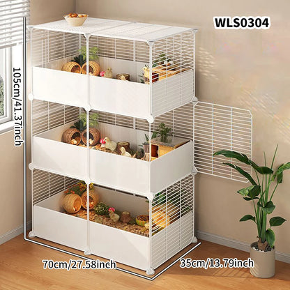 Hamster Cage for Home Use, Luxury Villa for Golden Hamsters, Small Chicken Breeding Observation Cage, Empty Cage