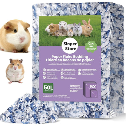 Hamster Bedding Dust-Free Guinea Pig Paper Bedding Odor Control Paper Bedding, Cozy Animal Bedding for Rabbit Rat Syrian Dwarf