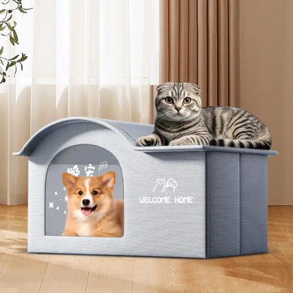 Cooling Cat House Aluminum Foil Insulated Cat Cooling House Tear Resistant Shade Tent Cave Spacious Shelter For Apartment Patio