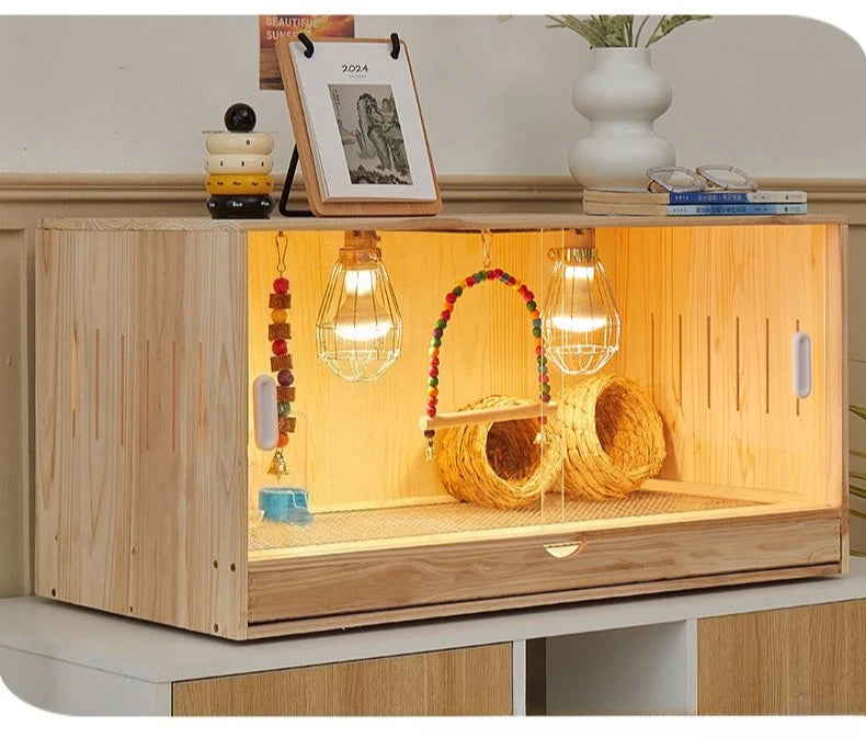 Wooden Bird Cage Parrot Pigeon Birds House with Drawers Ventilate Large Space Bird Nests Home Birds Breeding Box Aviary Pigeon