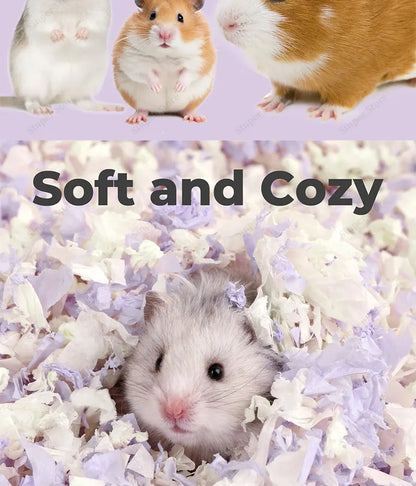 Hamster Bedding Dust-Free Guinea Pig Paper Bedding Odor Control Paper Bedding, Cozy Animal Bedding for Rabbit Rat Syrian Dwarf