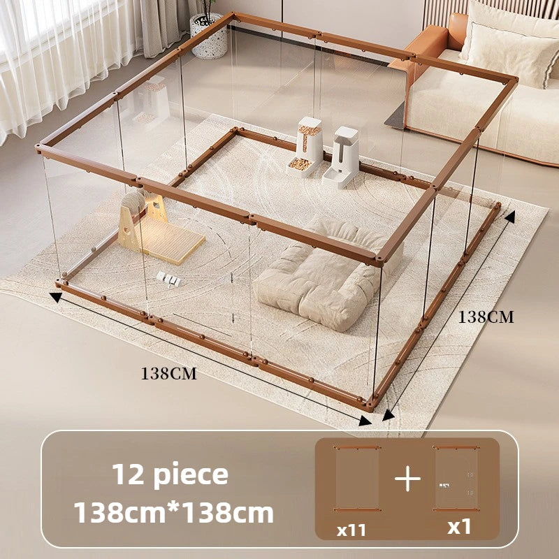 Acrylic Pet Fence with Insulation Dog Cage Transparent Dog Kennel for Indoor Dogs Crate furniture DIY Freely Combined House