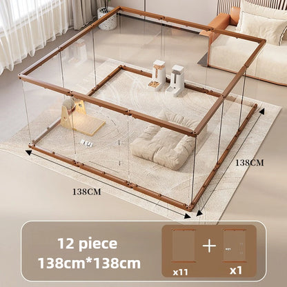 Acrylic Pet Fence with Insulation Dog Cage Transparent Dog Kennel for Indoor Dogs Crate furniture DIY Freely Combined House