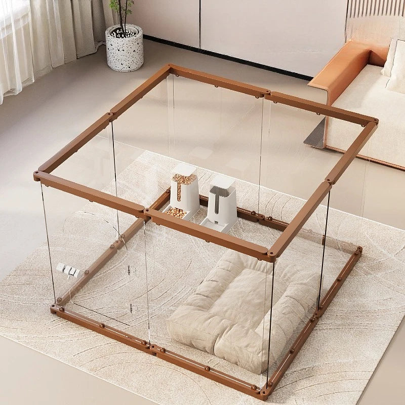 Acrylic Pet Fence with Insulation Dog Cage Transparent Dog Kennel for Indoor Dogs Crate furniture DIY Freely Combined House