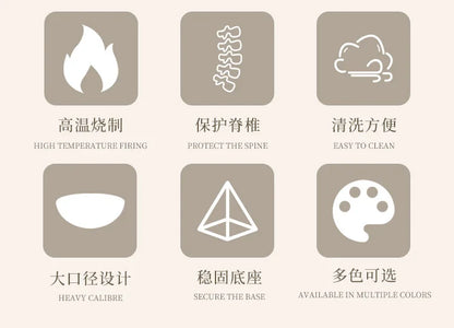 Tulip-shaped ceramic cat food bowl for pets prevent tipping over, and reduce the risk of blackening at the bottom of the bowl