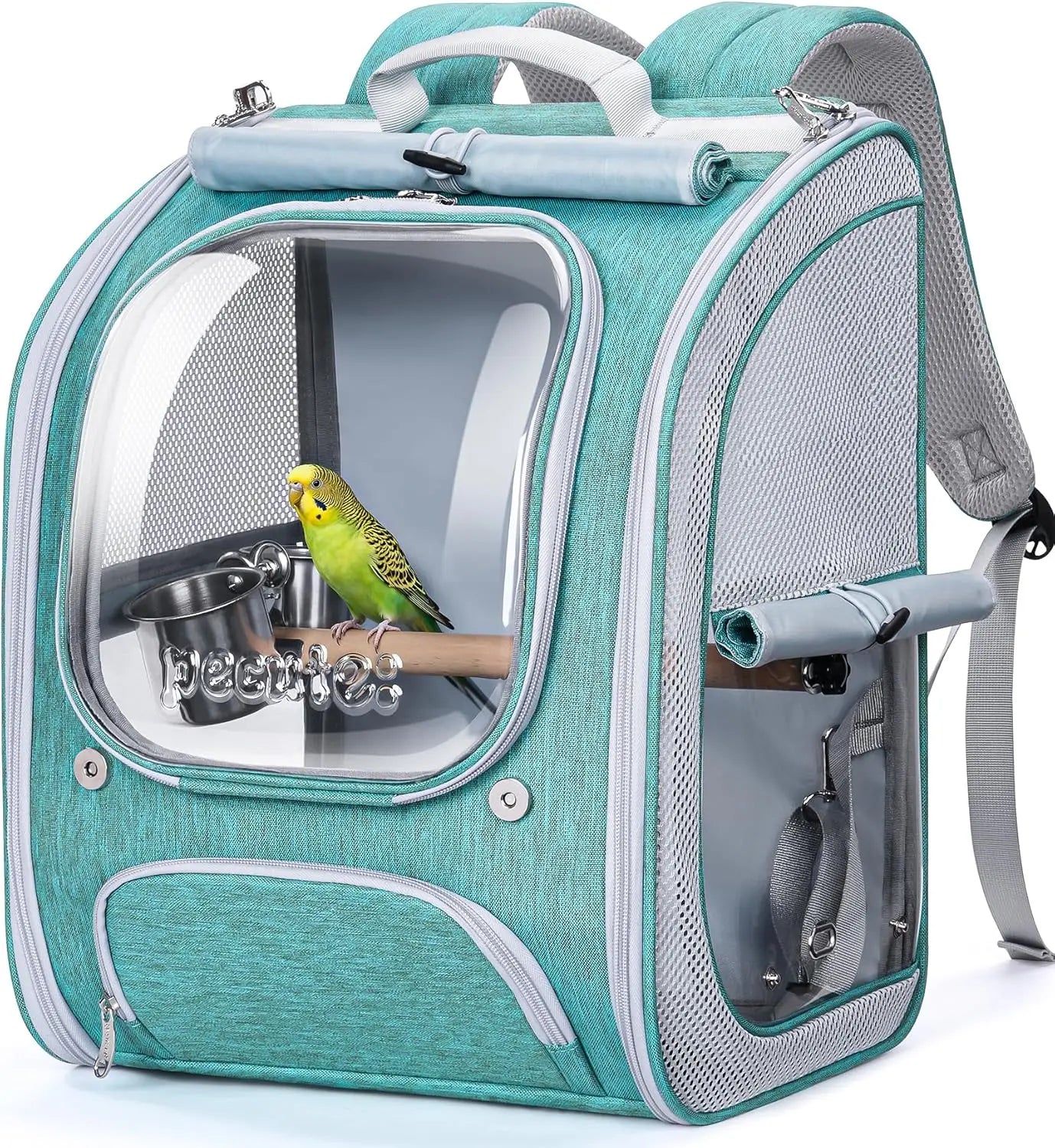 Bird Carrier Parrot Backpack Bag with Perch Cups for Small Pets,Birds,Cockatiel,Portable Bird Cage for Parrots Outdoor Travel