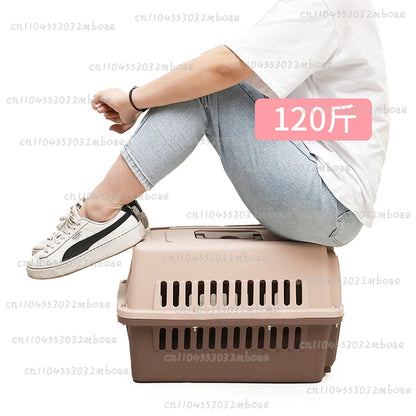 Outdoor Large Plastic Cat CageLarge Airline Pet CageCat Shipping Box Portable Pet Supplies