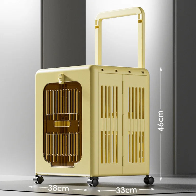Pet supplies Outdoor cat out cat box breathable air box puppy pet supplies universal wheel pull rod box out of cage air