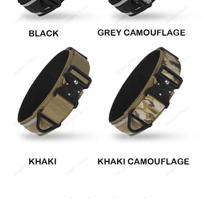 Tactical Dog Collar Adjustable Military Training Nylon Dog Collar with Control Handle and Heavy Metal Buckles for Large Dogs