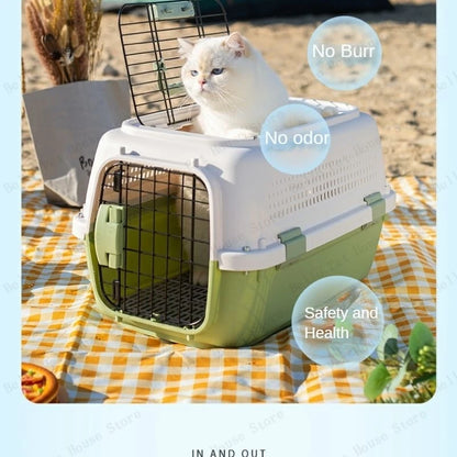 Sturdy Pet Airline Box Ventilated Dog Shipping Box Multi-purpose Cat Cage Portable Pet Transport Cage Pet Supplies
