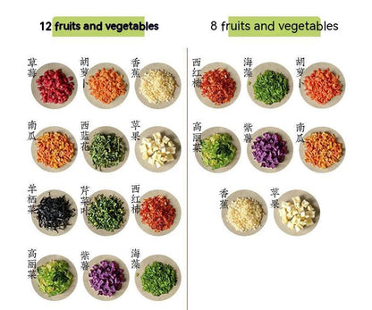 Pet snacks fruits and vegetables dried vegetables dog food mate mixed dehydrated freeze dried nutritious food