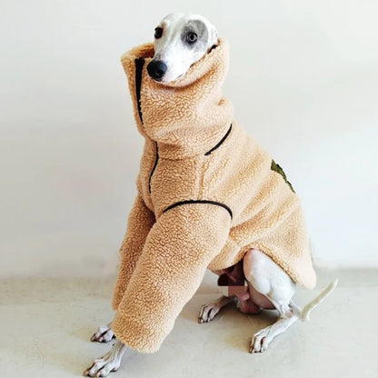 Thickened Lamb Wool Two in One Dog Cotton Coat Windproof Warm Coat High Necked Large Dog Outdoor Trendy Clothing Pet Winter Vest