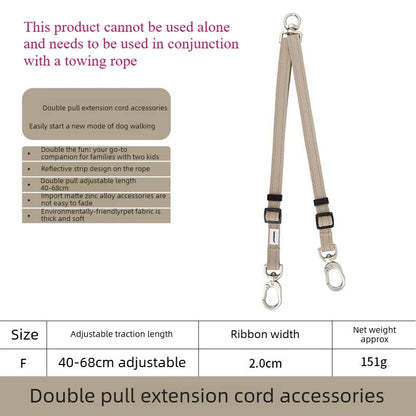 Multi-Functional Dog Leash Anti-Burst Shock Absorption Hands-Free Waist Shoulder Strap Adjustable 114-143cm for 40kg