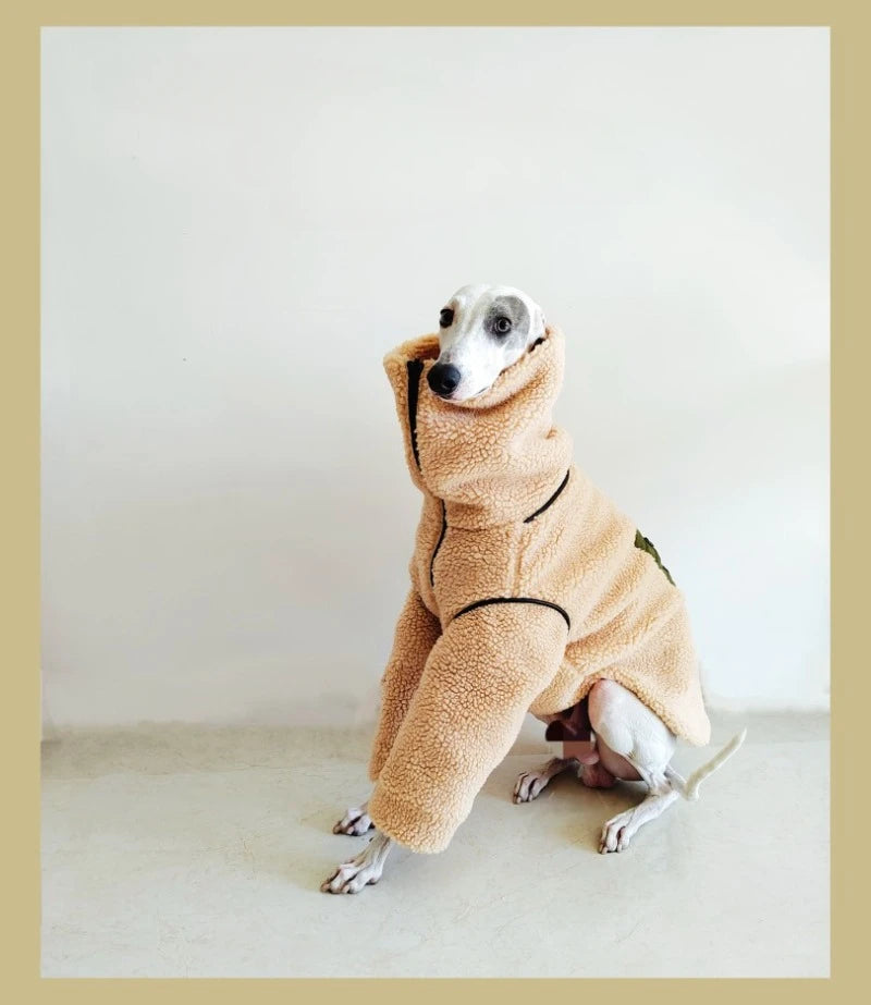Thickened Lamb Wool Two in One Dog Cotton Coat Windproof Warm Coat High Necked Large Dog Outdoor Trendy Clothing Pet Winter Vest