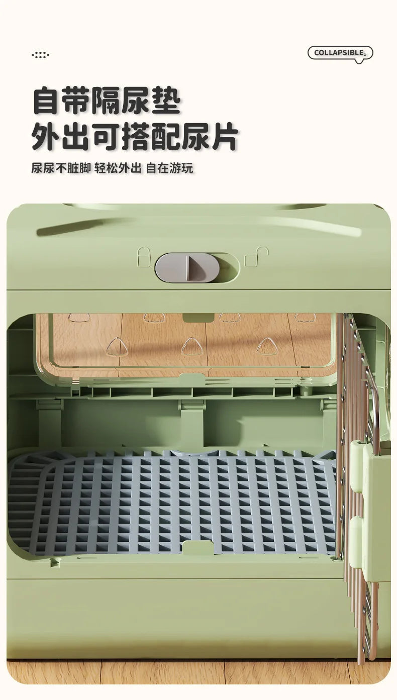 Pet supplies Portable pet air bag folding Dog suitcase out car carrying large capacity cat checked transparent box