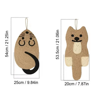 Pet cat toys, mouse sisal cat scratching board, hangable cat bed pad, scratch-resistant and non-shedding