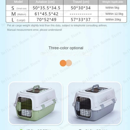Sturdy Pet Airline Box Ventilated Dog Shipping Box Multi-purpose Cat Cage Portable Pet Transport Cage Pet Supplies