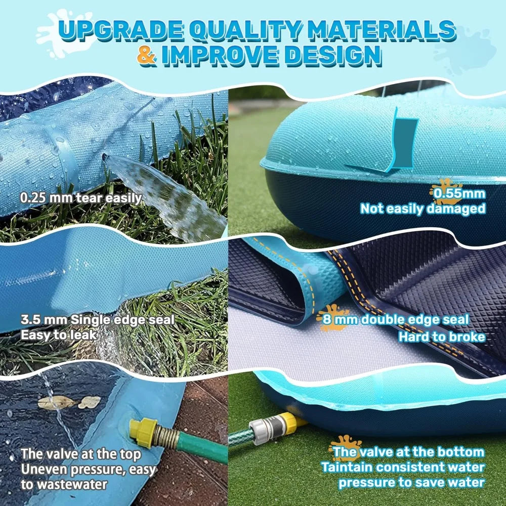 60-97'' Winter and Summer Outdoor and Indoor Dog Shower Playpool Inflatable Sprinkler Pad Pet Fountain Foldable Pad Dog Shower