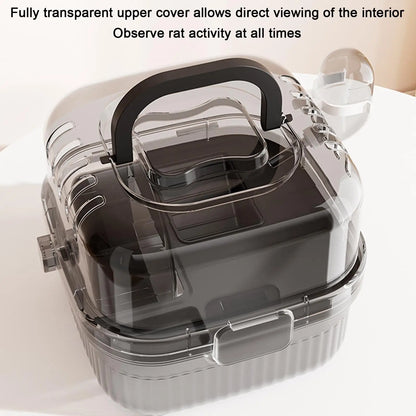 Hamster Travel Carrier Double-Layer Breathable Case Small Hamster Cage With Handle For Guinea Bunny Mice Dwarf Chinchillas